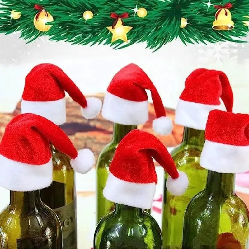 Mini Santa Hats | Single Sided Velvet | Size 7 By 4 Cms