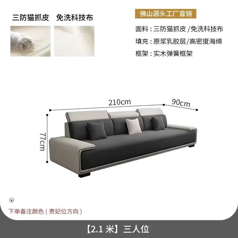 Sectional Sofa | Oversized Cushions | Gray | Curved
