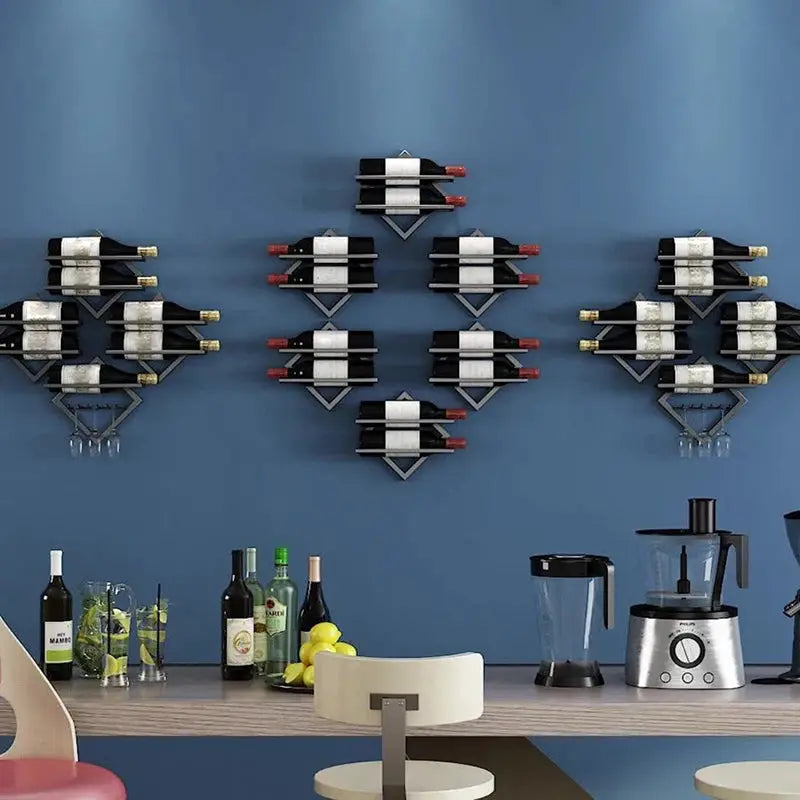 1PC Wall Mounted Upside Down Wine Rack Bottle Goblet Glass Holder Storage Organizer from PriceLows™