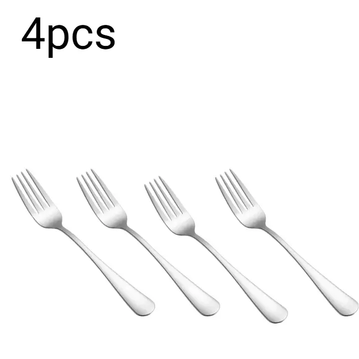 2/4/8pcs Stainless steel dessert fork, suitable for fruit mooncake cake snacks, tea, fruit salad, perfect for restaurant, party from PriceLows™