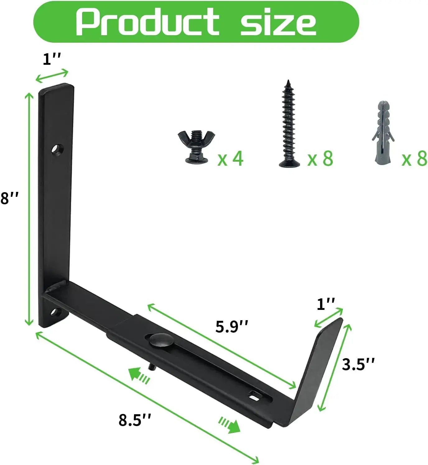 Adjustable Window Box Bracket 4 Pack, Heavy Duty Planter Holder for 6-12 Inch Deep Boxes from PriceLows™
