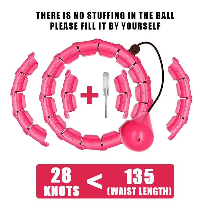 Weighted Adjustable Hula Hoop | Shock Absorbing Massage | Infinite Knot Link