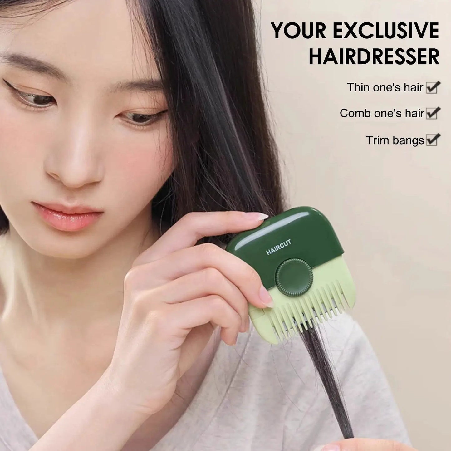 Hair Trimmer and Comb | Double Sided | 2 In 1 Bangs Cutter | 1 Pc