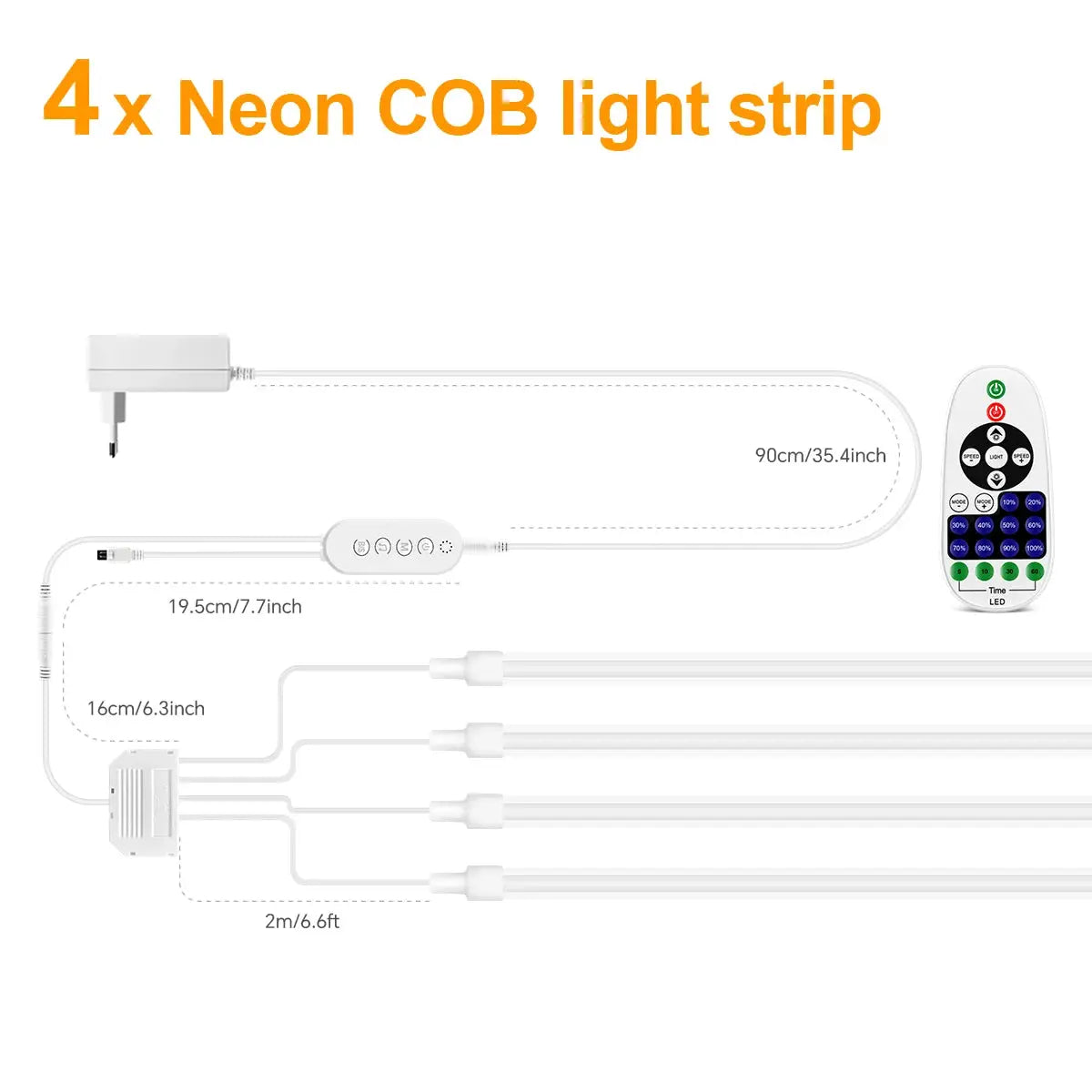Smart Bluetooth APP Control LED Neon Light Dimmable,with Music Mode 24V RF Remoter,for Slat Grille Wood Wall Backlight Decor from PriceLows™