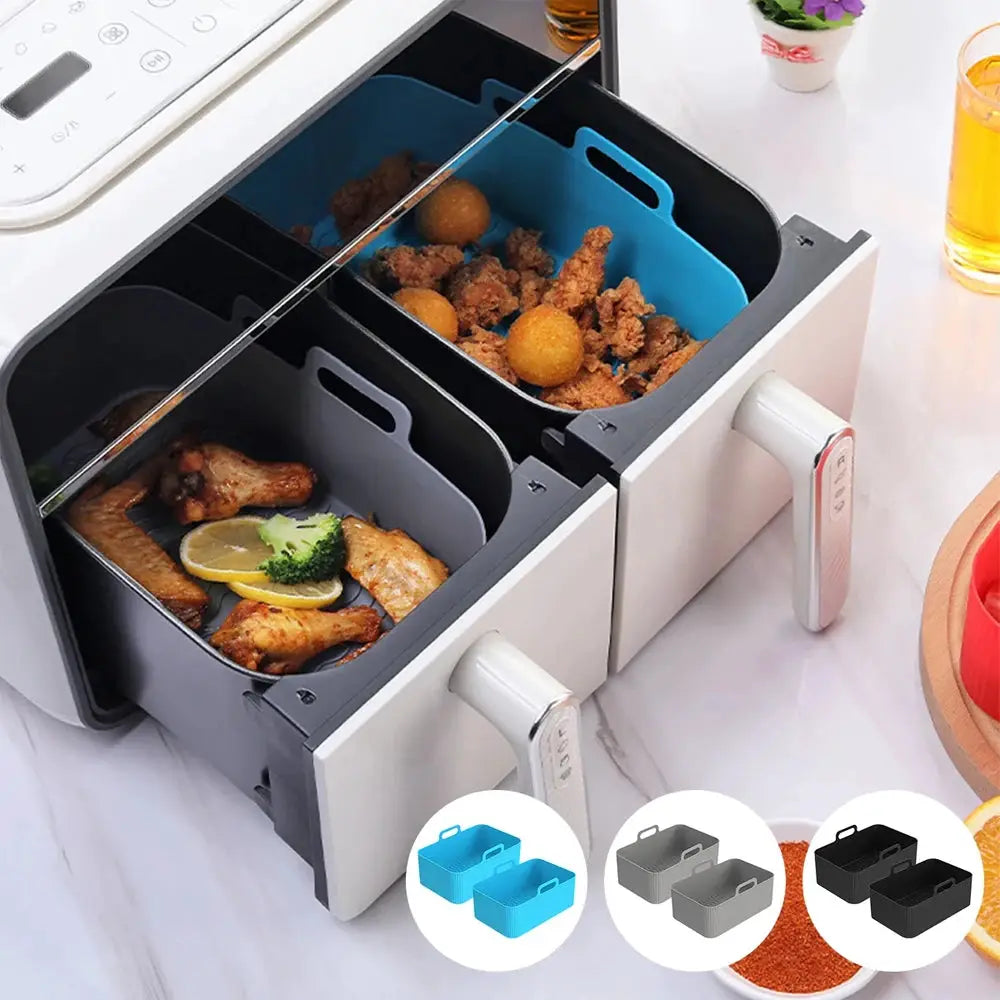 Air Fryer Silicone Tray | Reusable | Dual Basket | Ninja Compatible 1 or 2