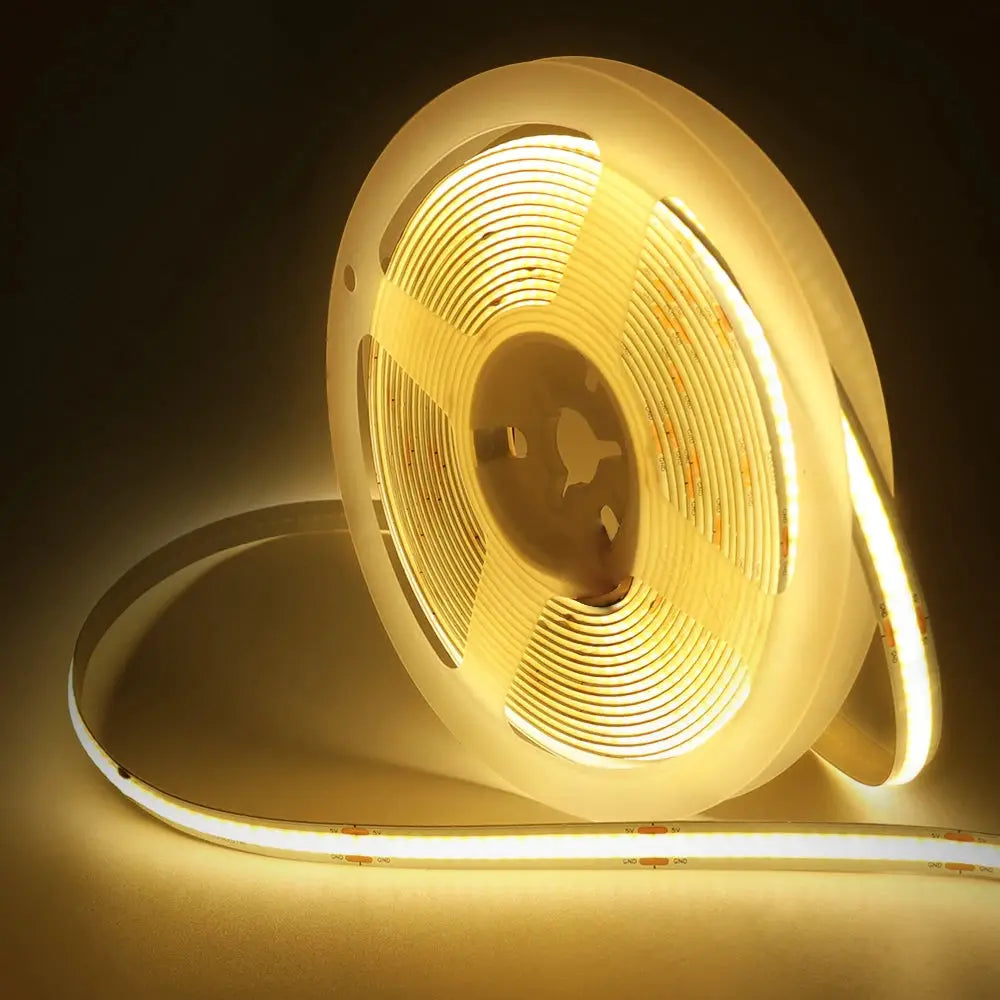 Battery Powered 5V 8mm COB LED Strip Light with Motion Sensor 320LEDs/M DIY Backlight White Red Blue Green Pink Night Light from PriceLows™