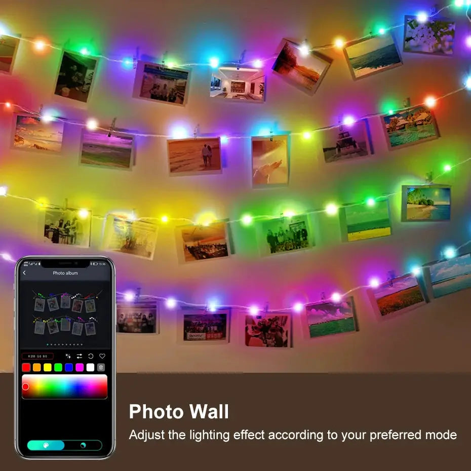 Bluetooth Smart USB LED Fairy String 5V RGBIC Music Sync Led Strip light IP67 Waterproof for Holiday Christmas Party Decoration from PriceLows™