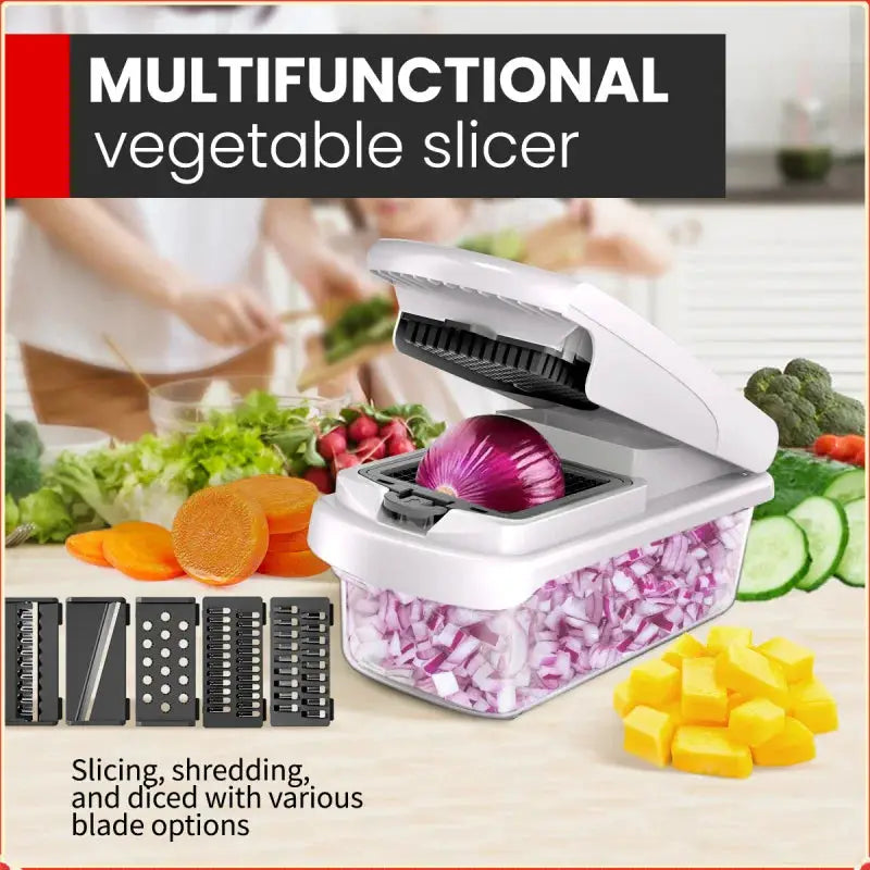Multifunctional Vegetable Chopper | 15 Functions | Stainless Steel Blades