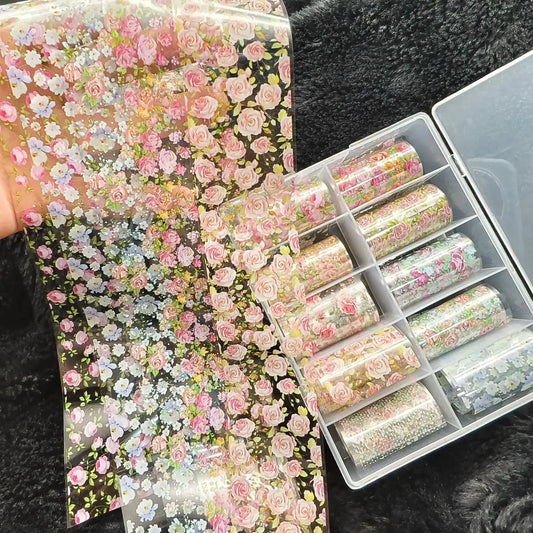 10Rolls Halloween Flower Plaid Angel Marble Bow Nail Foils Transfer Paper Nail Art Stickers Decal Nails Decoration from PriceLows™
