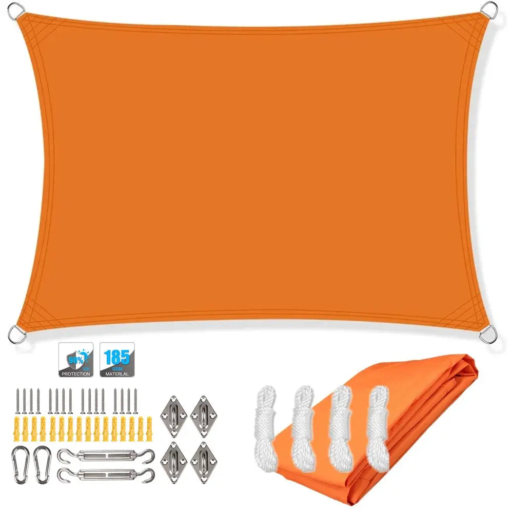 Rectangle Sun Shade Sail | Waterproof Oxford Canopy | UV Blocking Outdoor Shelter