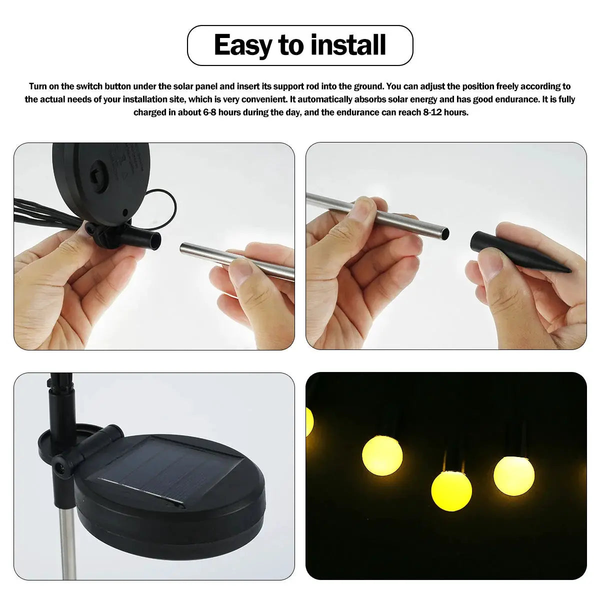 Solar LED Light Outdoor Waterproof Garden Sunlight Powered Landscape Lights Firefly Garden Lights Lawn Garden Decor Solar Light from PriceLows™