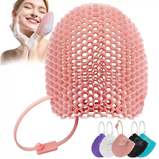 Exfoliating Bath Glove | Honeycomb | Deep Cleansing | Pink Blue Purple Gray