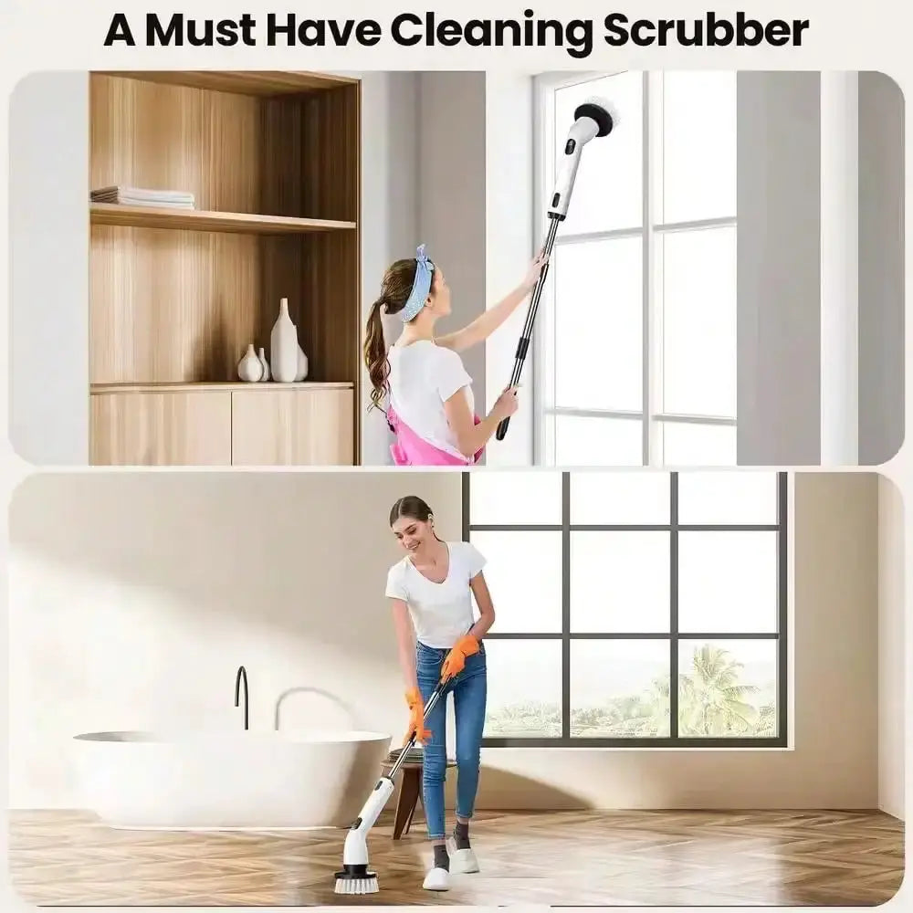 Electric Cleaning Brush | Rotating Head | IPX7 Waterproof | 9 Brush Heads
