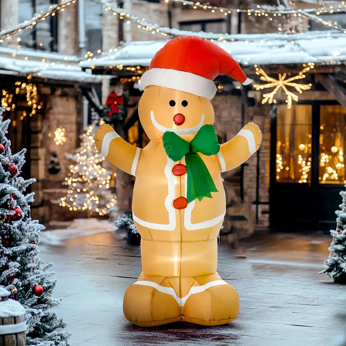 Inflatable Gingerbread Man | 6 Foot | LED Lights | Outdoor Decor