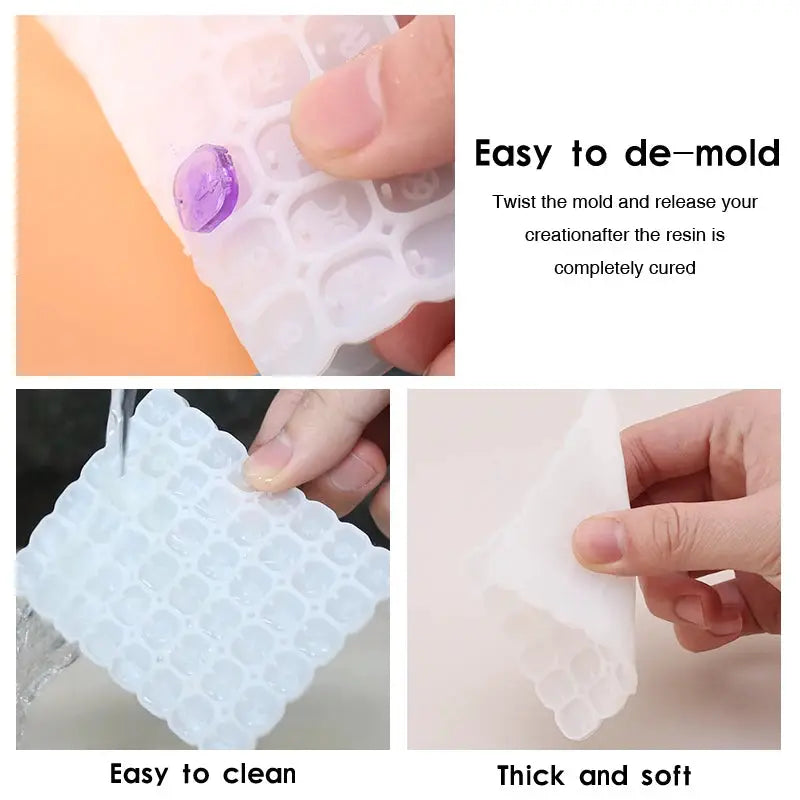 Square Heart Silicone Resin Mold For Diy Charms