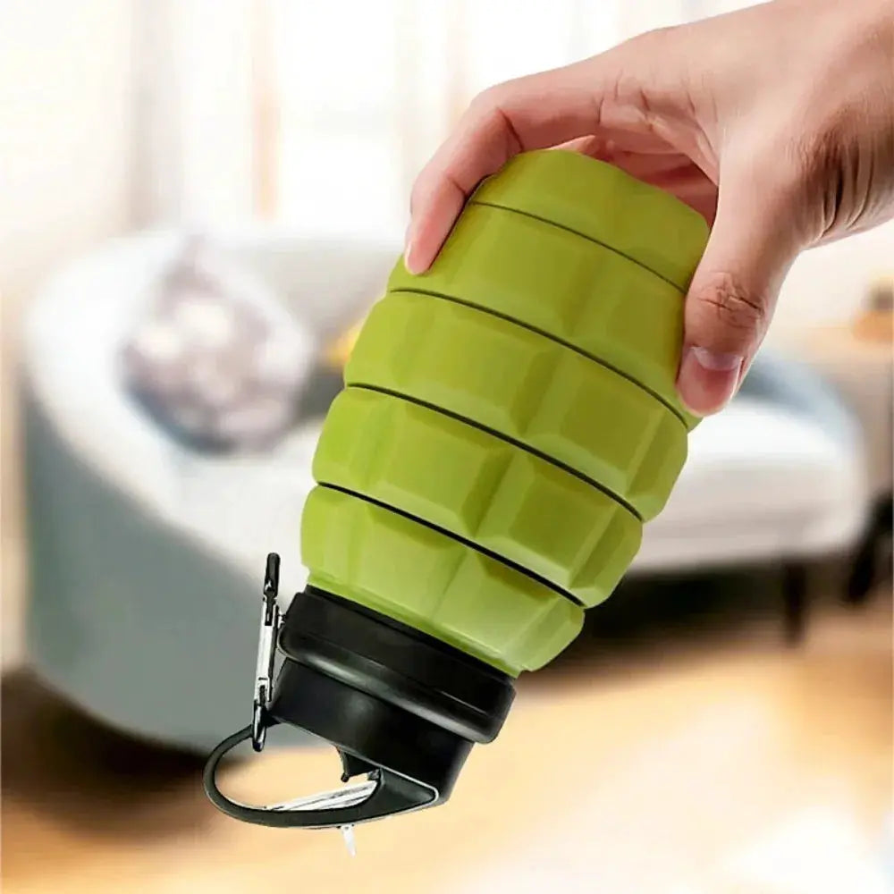 Silicone Retractable Grenade Water Bottle 580ML Foldable Sports Water Bottle Collapsible Reuseable Drinking Cup Cycling from PriceLows™