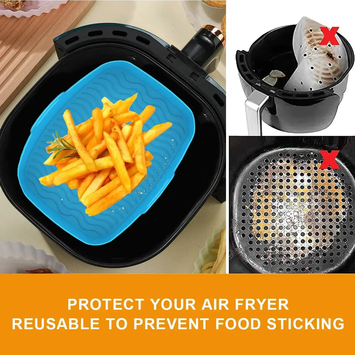 Air Fryer Silicone Liner | Ninja Dual Compatible | Food-Grade Silicone | 2 Pack