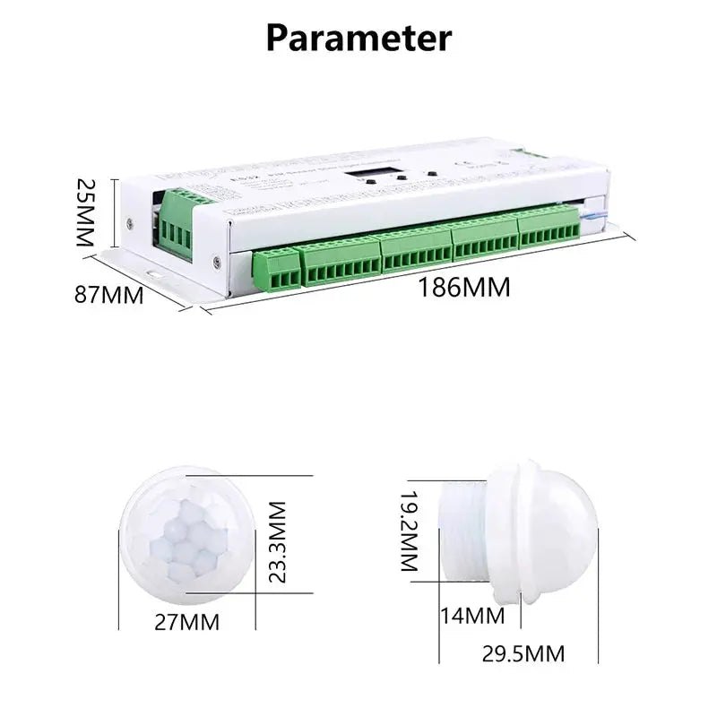ES32 32CH Stair LED Controller PIR Motion Sensor Single Color 2CH Pixel SPI RGB LED Strip Dimmer 8-32 Steps Stairway Controller from PriceLows™