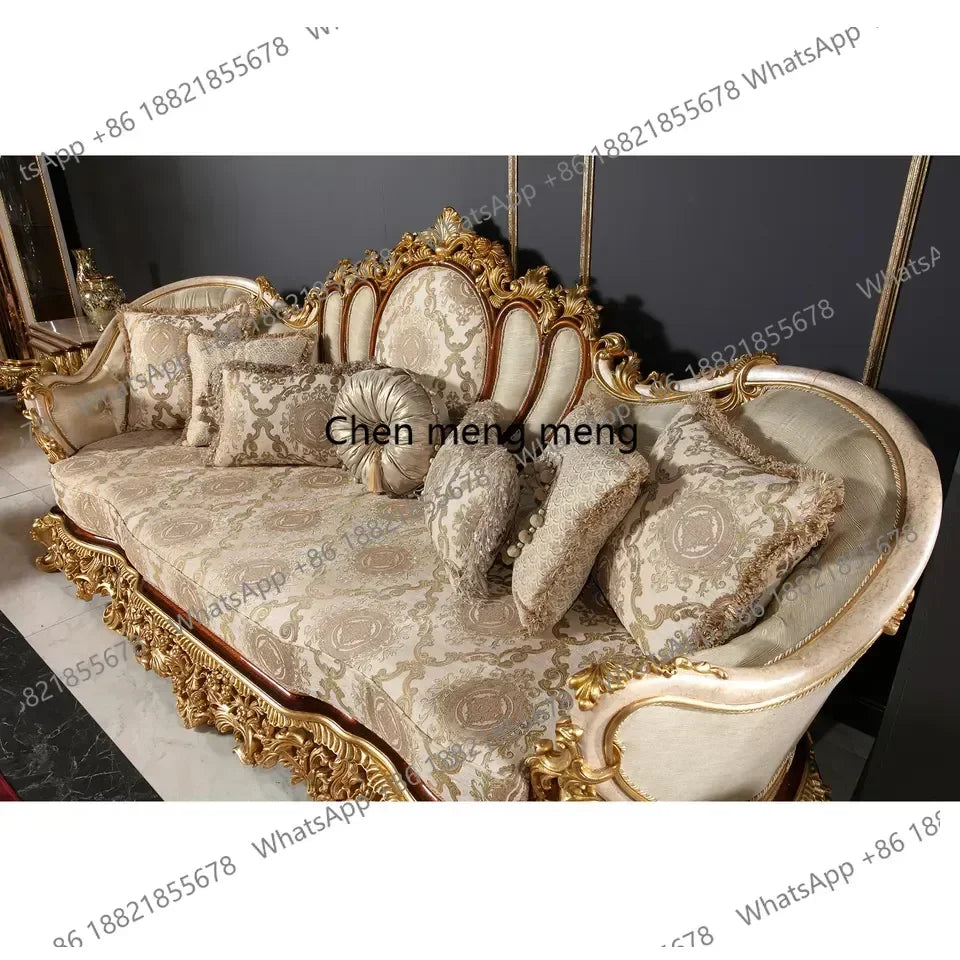 Sofa Set | Hand Carved Royal Style | Velvet Fabric | 2000-2400mm U Shaped