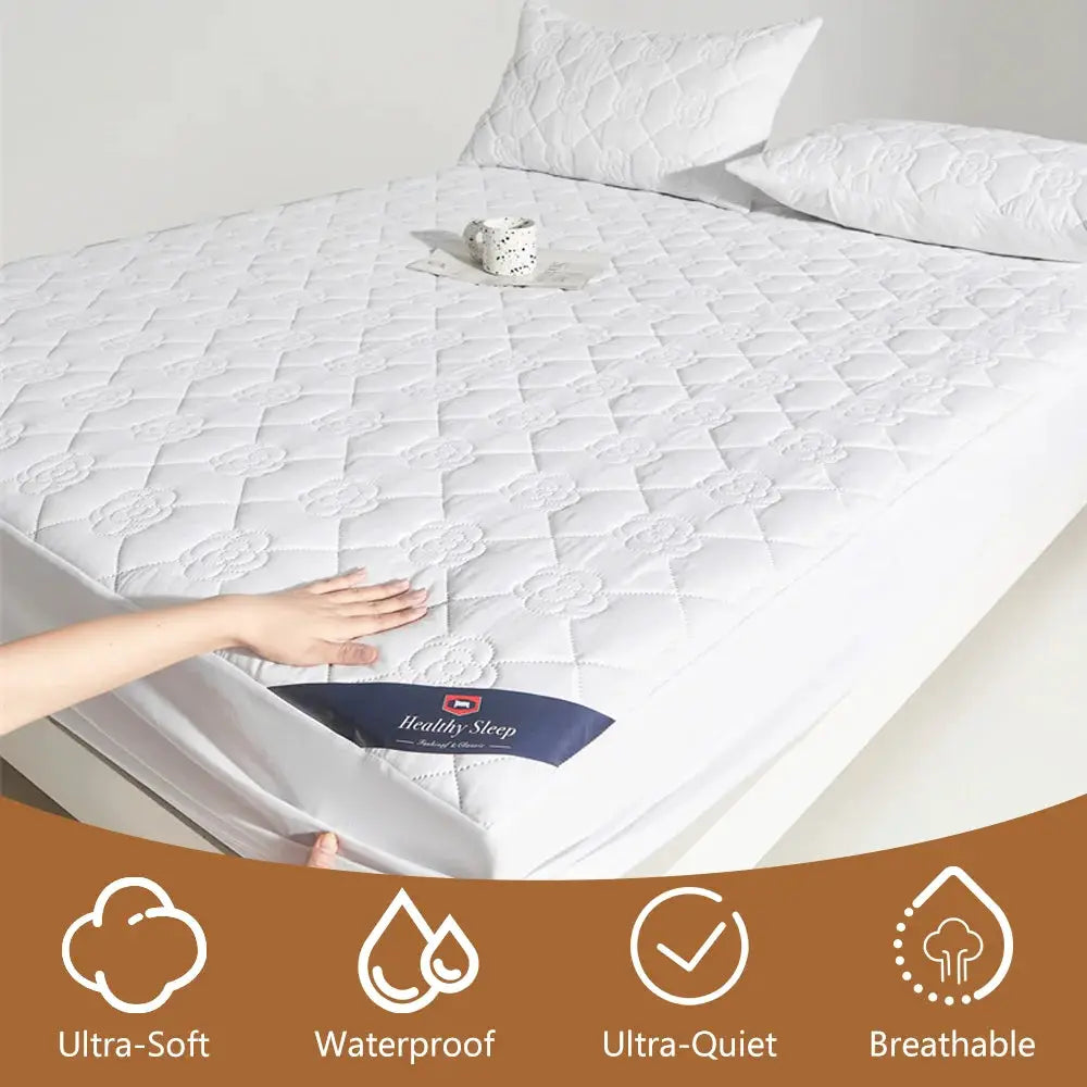 2/3pcs Waterproof Mattress Protect Set- Soft, Breathable Fitted Sheet and Pillowcase with Effective Waterproofing, Easy to Insta from PriceLows™