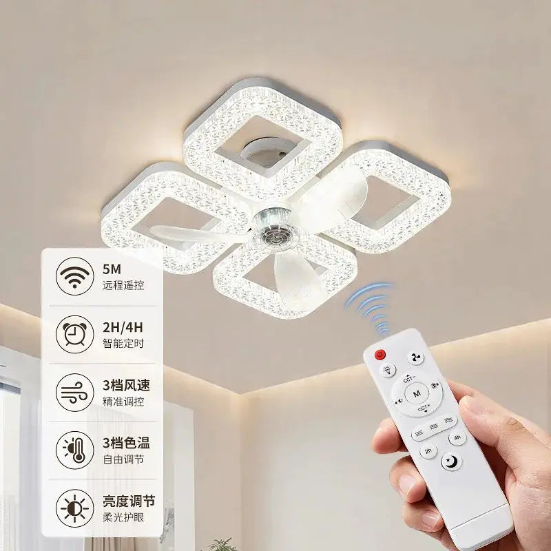 LED Ceiling Fan | 48W Dimmable | Remote Control E27 Socket | 32cm