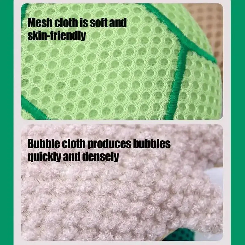 Shower Puff | Soft Exfoliating Sponge Brush | Turtle Design | 14x9x6 cm