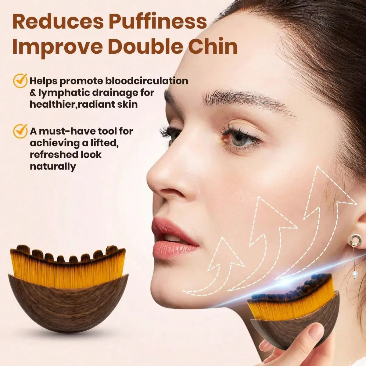 Lymphatic Face Brush | Silicone Sculpting Design | Ergonomic Jawline Contour Tool