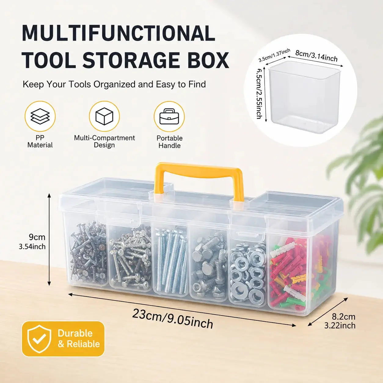 7-in-1 Portable Hardware Storage Box ,6 Detachable Small Bins,Multifunctional Organizer for Screws,Nuts & Household Small Parts from PriceLows™