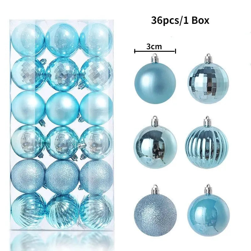 Christmas Tree Ornaments | Plastic Baubles | Indoor Decor | 24 Or 36 Pcs