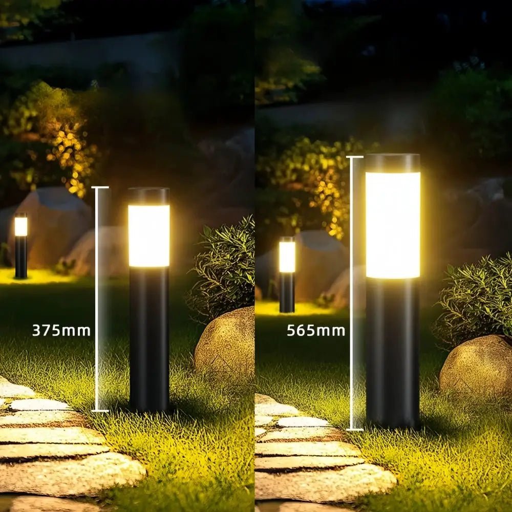 Solar Stainless Steel LED Modern Pathway Lights Upgraded Courtyard Outdoor Garden Cylindrical Lawn Light Outside Walkway Decor from PriceLows™