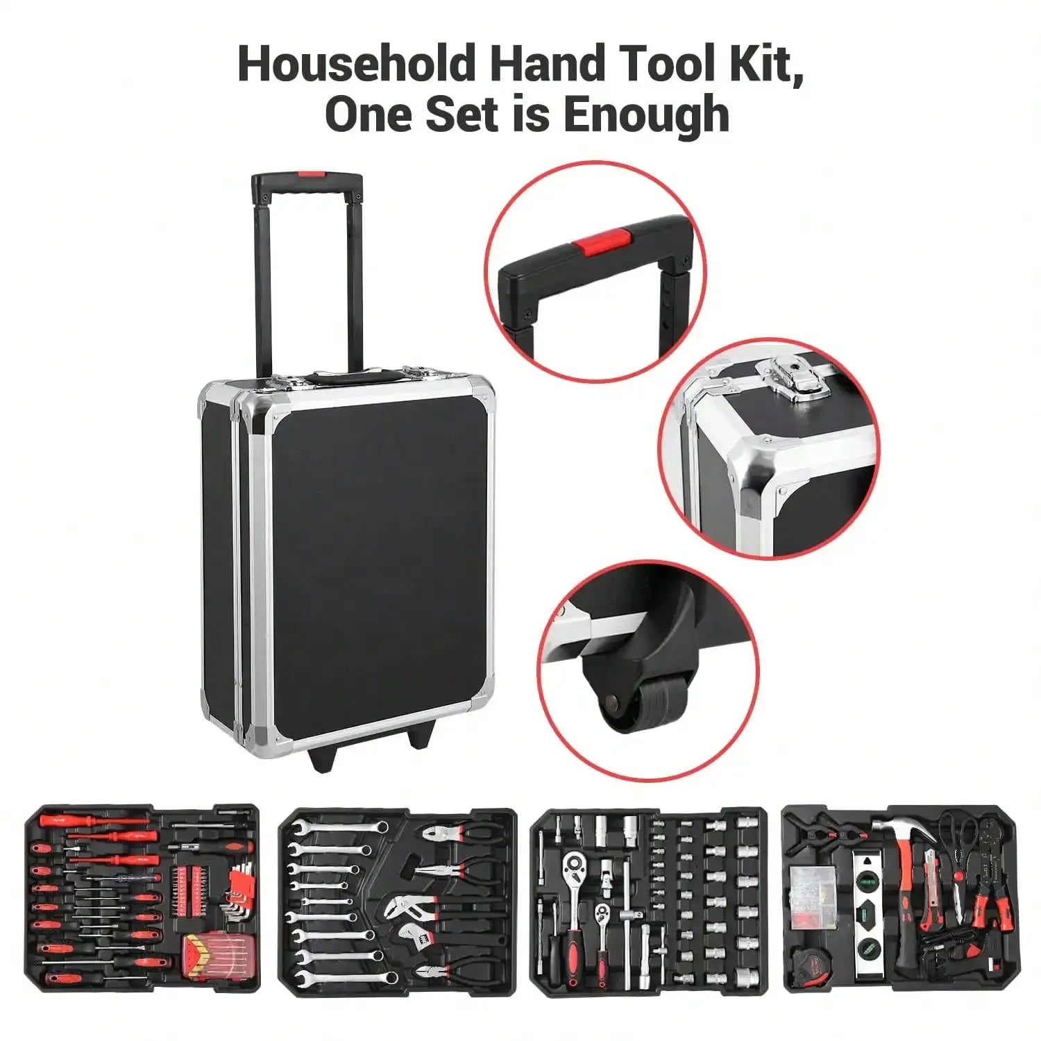 800 Piece Tool Sets For Men, Tool Box With Tools, Tool Kit With Rolling Tool Box, Complete Tool Box Set, Household Tool Set, Aluminum Trolley Case Tool Sets, Gift On Father's Day from PriceLows™