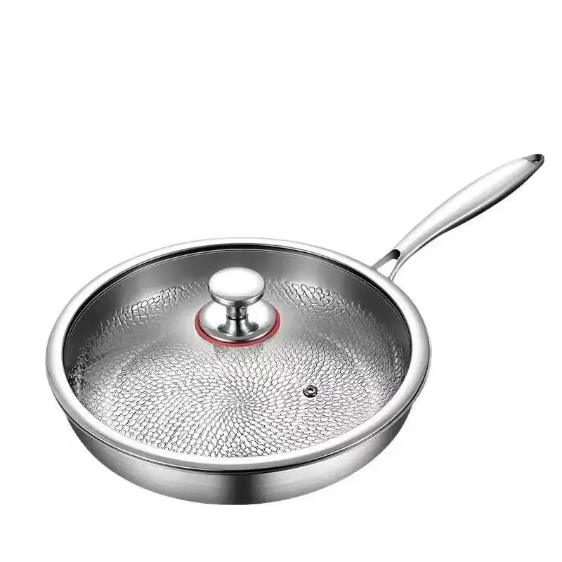 Titanium Pan | Flat Bottom | Hammered Pattern | No Coating