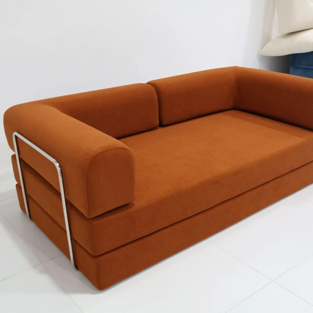 Sofa Bed | Size 180/200 cm | 3-Seater Fold Out Couch Bed | With Backrest and Pillows