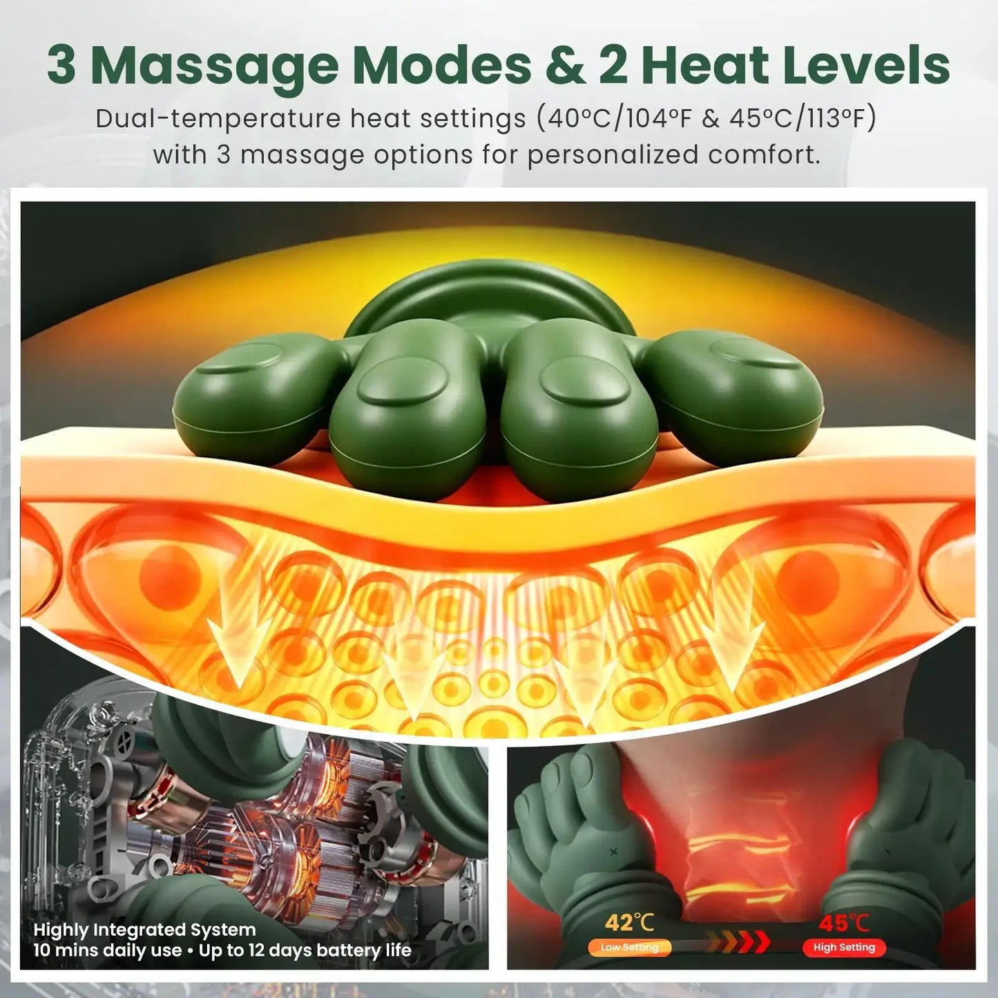 4D Electric Cervical Massager | Heating | Cordless Neck Massager