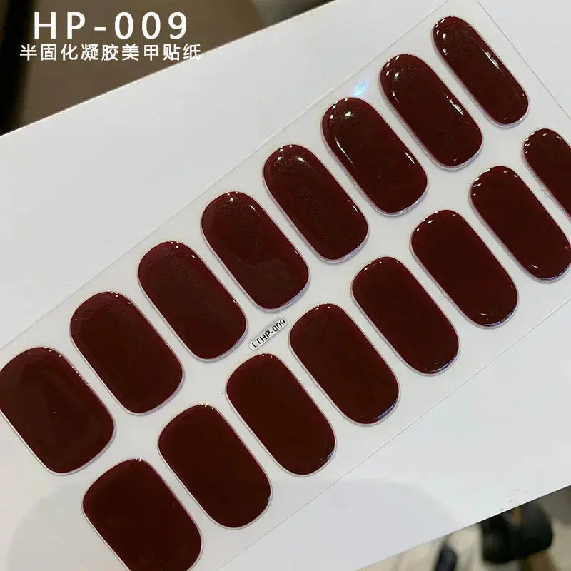 Semi Cured Wraps Fast Gel Nail Sticker Soild Nail Gel Wraps Adhesive Full Cover Gel Nail Decal UV Lamp Cured Manicure Decoration from PriceLows™