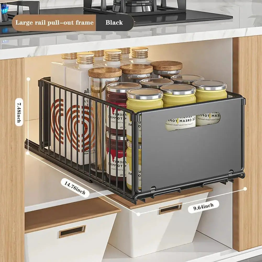 2PCS Pull Out Cabinet Organizer Under Sink Organizer Slide Out Drawers Pantry Shelves Drawer Storage for Kitchen Cabinet from PriceLows™