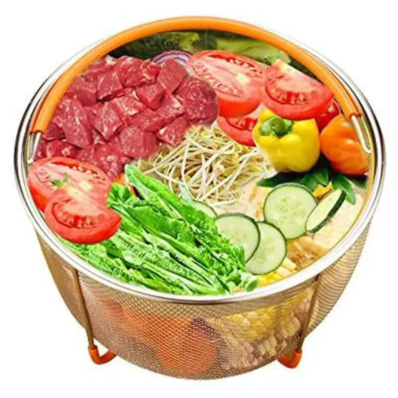 Stainless Steel Steamer Basket Set | 6 Qt | Instant Pot and Ninja Foodi | 2 Pack