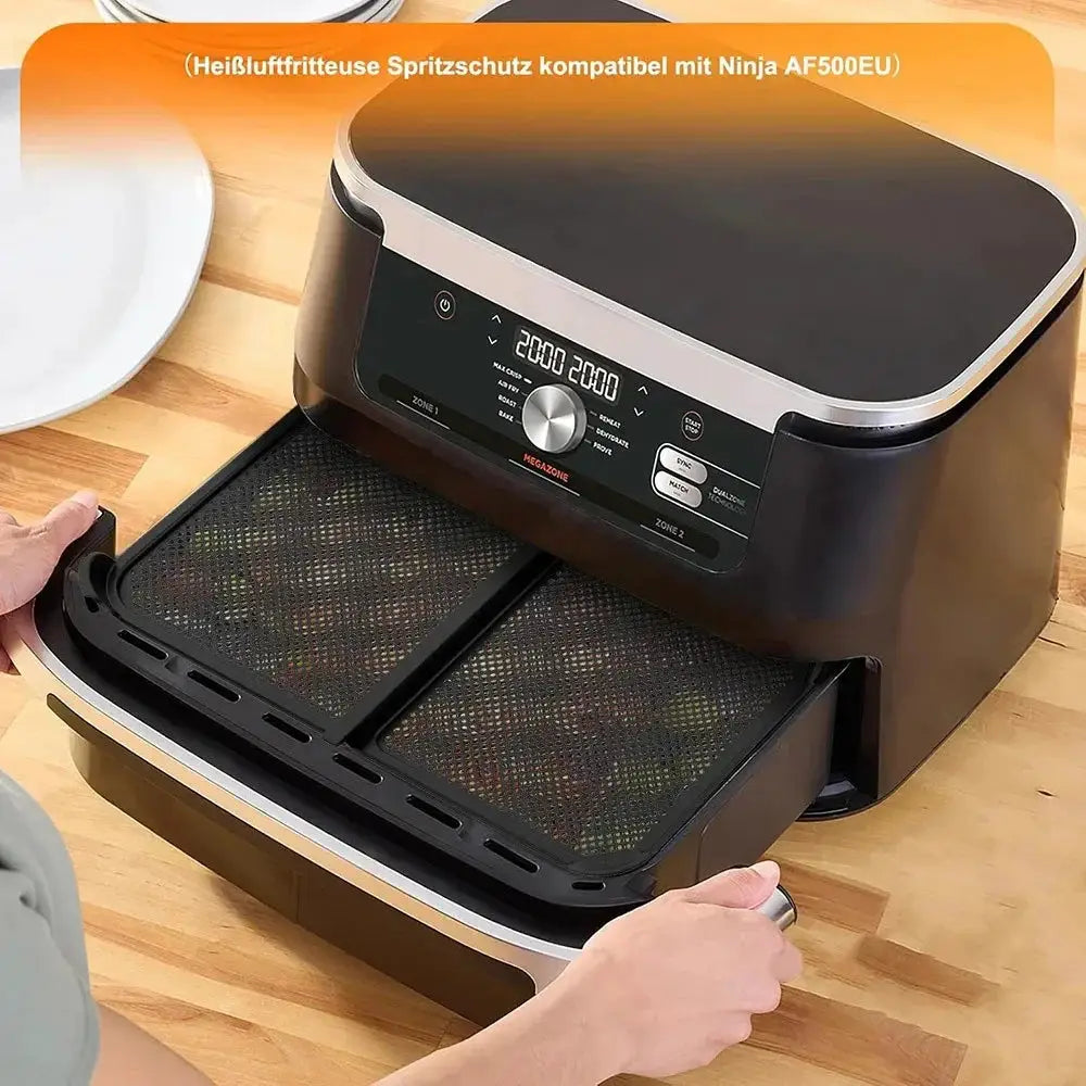 Air Fryer Splatter Guard | Heat Resistant Silicone | Reusable | Fits Ninja AF500