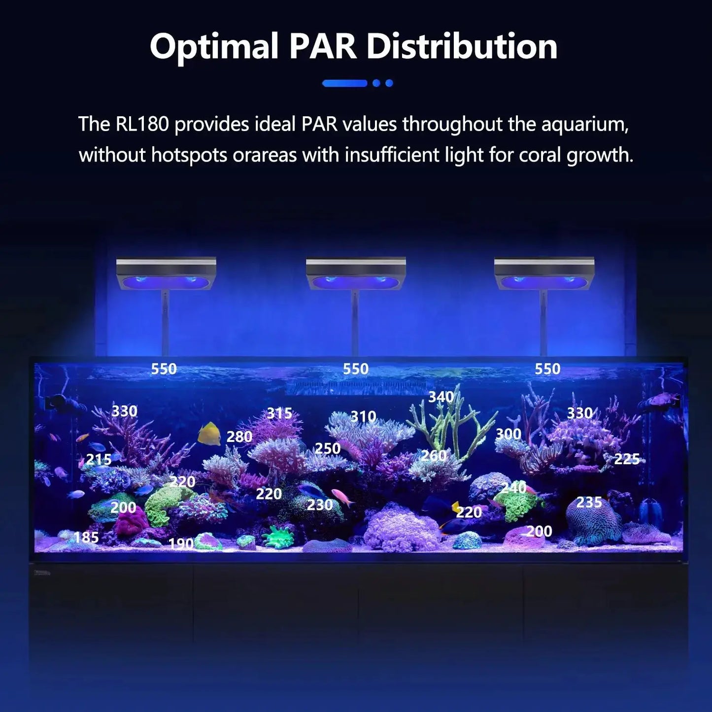 LED Aquarium Reef Light | 180W WiFi | Full Spectrum | Clip On