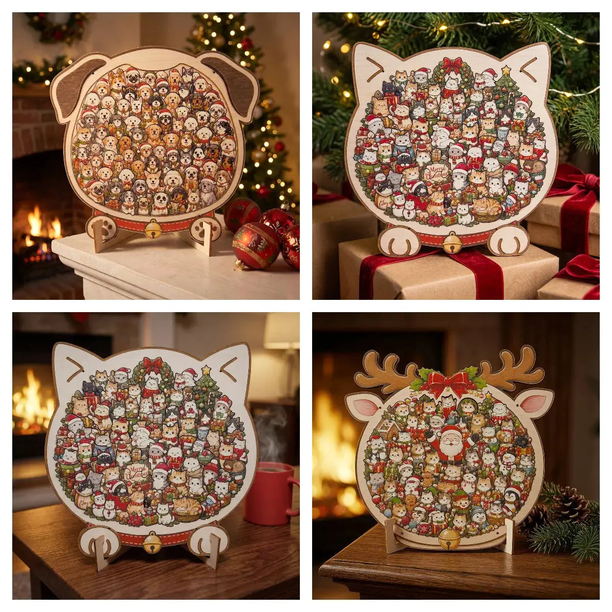 Cat Shaped Wooden Puzzle | Jigsaw Art | Holiday Gifting