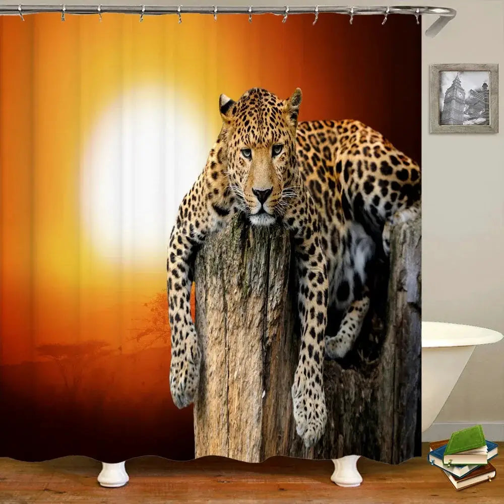 VIKAMA Funny Shower Curtains Bathroom Curtain With Hooks Decor Waterproof Cute Cat Dinosaur 3D Cortinas De Ducha from PriceLows™