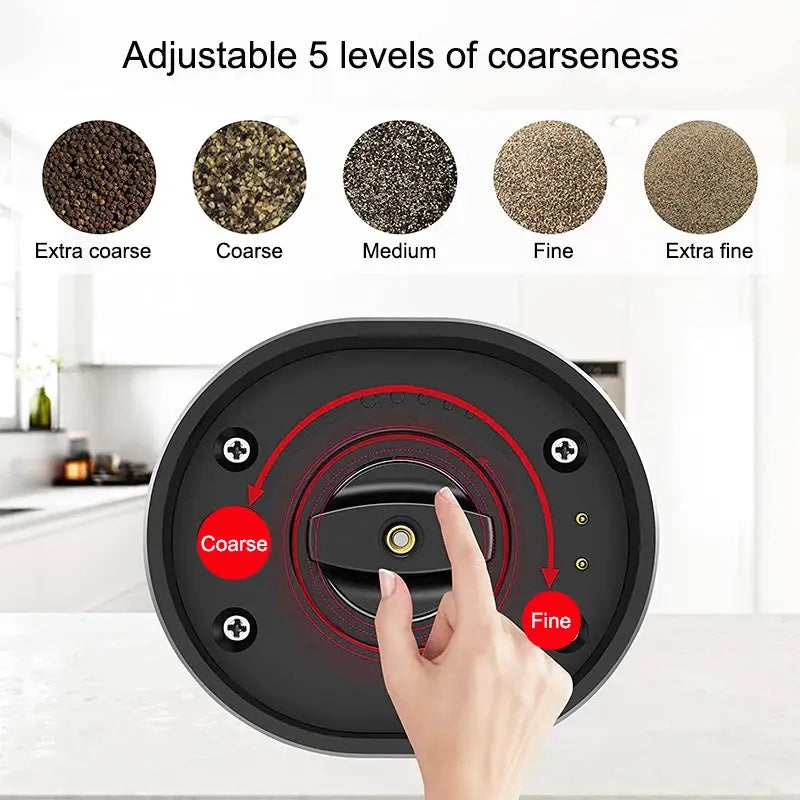Electric Salt And Pepper Grinder Set | Charging Base | LED Light | Two Pack