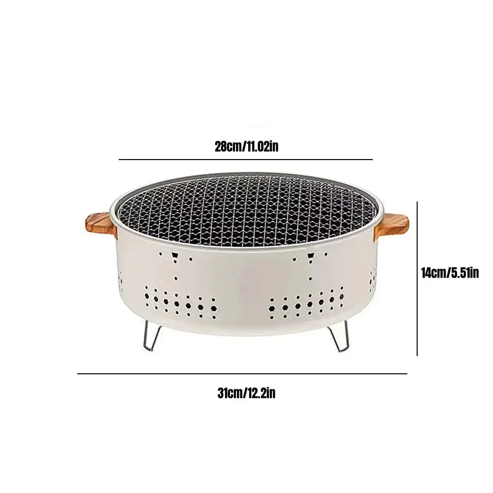 Portable Barbecue Grill Korean Charcoal Stove Stainless Steel Split BBQ Stove Round Non-stick Barbecue Rack For Outdoor Camping from PriceLows™
