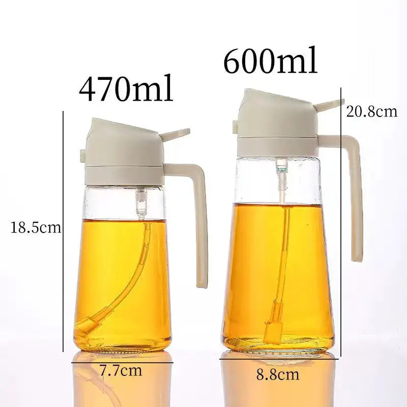Oil Spray Bottle | Large Capacity | Glass Dispenser | Dual-Use Spraying Pouring