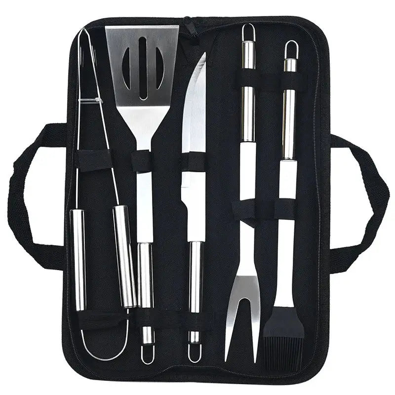 Barbecue Tool Set | Stainless Steel | 9-12 Piece Set | Cloth Bag Included