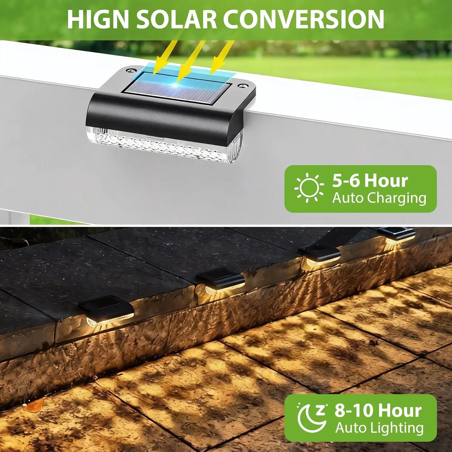 6/10 pcs Solar Step Lights Acrylic Whistle Shaped IP44, Auto LED Stair Fence Lights for Garden Deck Pathway, 12H Lighting from PriceLows™