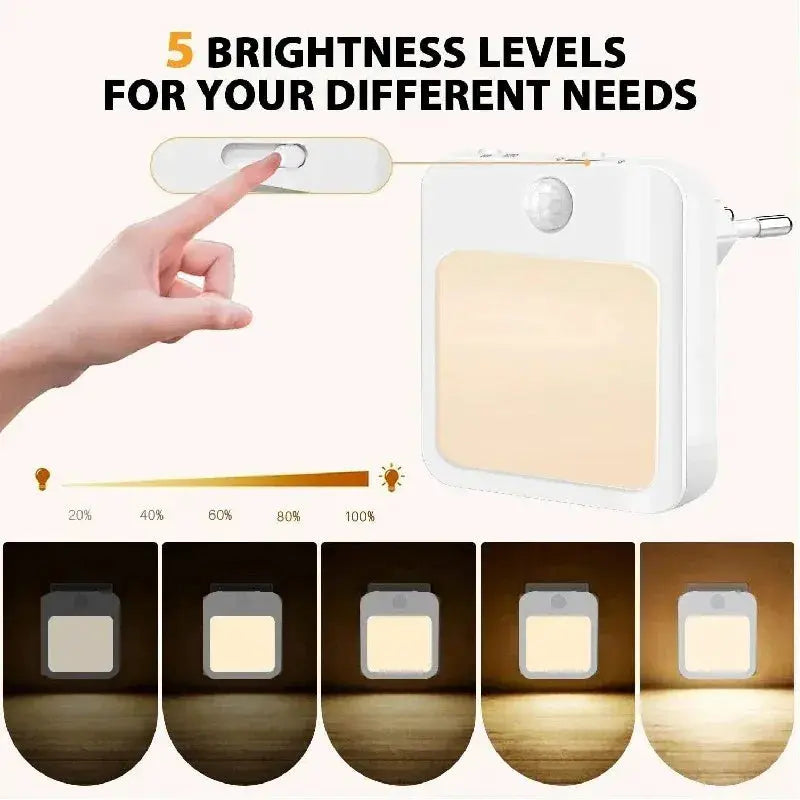 Night Light Motion Sensor With LED Light EU/US Plug Lamps Children'S Night Light Wireless Night Lamp For Bedside Table Bedroom portable night light, night light from PriceLows™