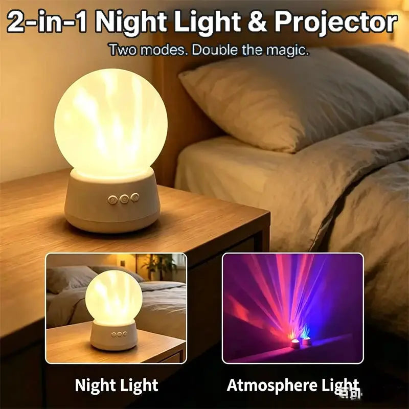 Aurora Light Projector | 7 Lighting Modes | Battery Operated | Compact