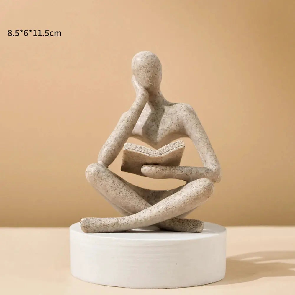 Bookshelf Decor Home Decor - Person Who is Thinking Abstract Thinker Sculpture Figurine Statue Resin Modern Reading Decoration from PriceLows™