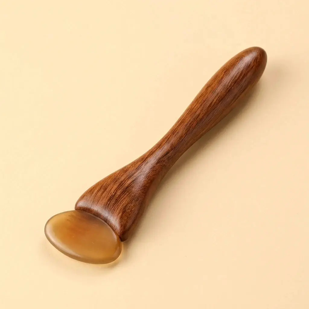 Goat Horn Sandalwood Massager | Meridian Scraping Tool | Natural Material